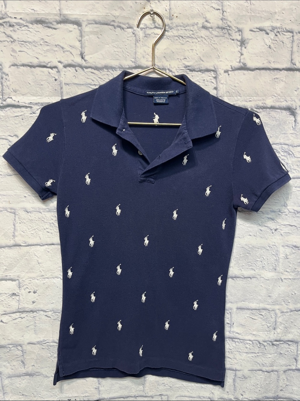 Ralph Lauren Sport Navy Polo with White Pony Embroidery